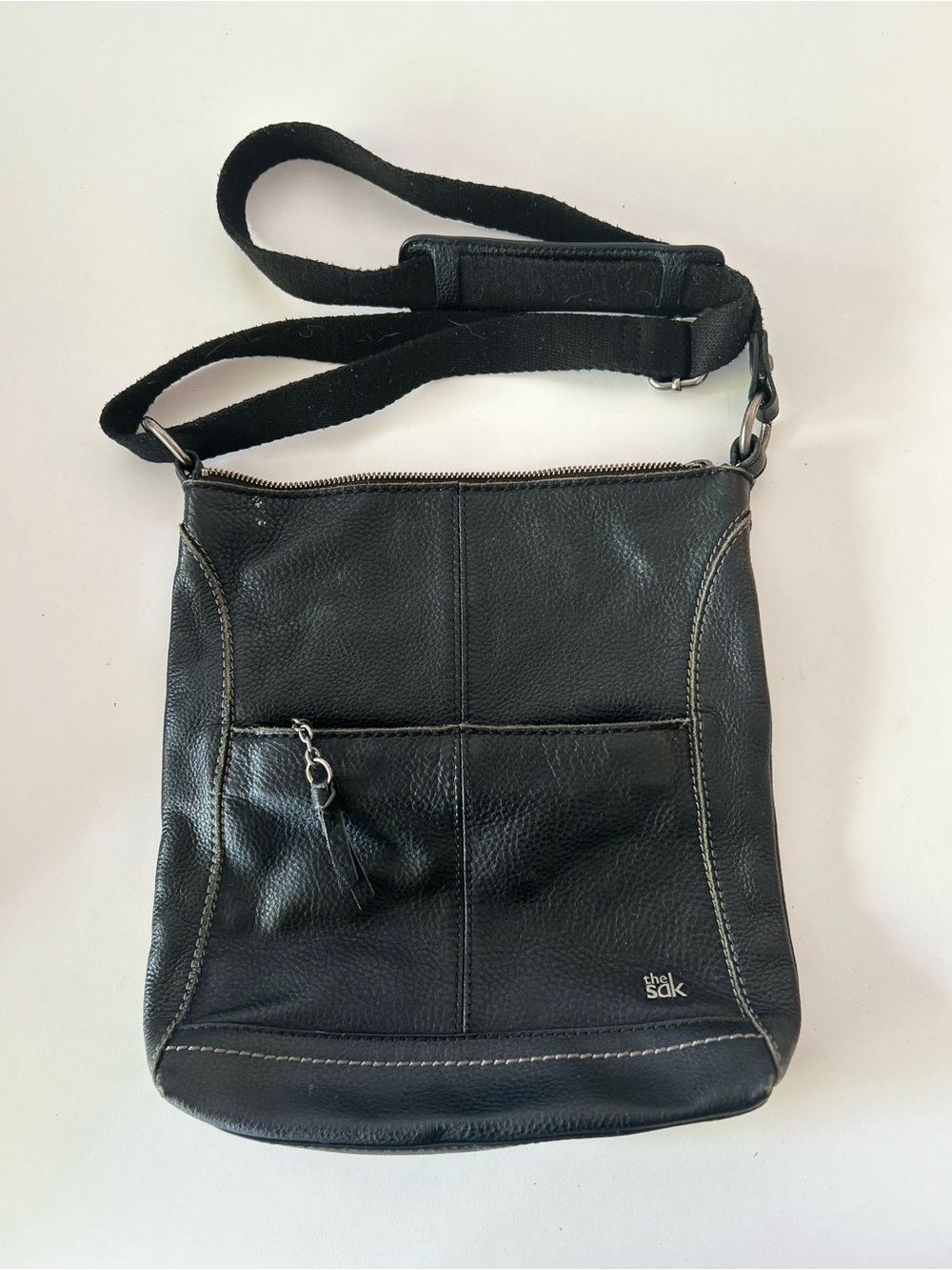 The Sak Black Leather Crossbody Bag